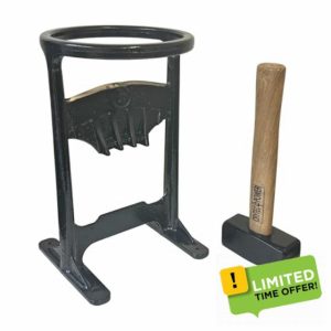 Cast Iron Heavy Duty Kindling Splitter With Hammer Included For Wood Heating Winter Logs