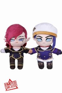 Alleyon Caitlyn Vi Plush Doll Anime Plushies LOL Stuffed Figure Soft Toy Set for Birthday