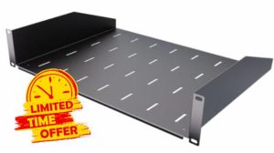 Stalflex Server Rack Shelf Eco 19 inch 2U 350mm - Server Rack Made of Steel - Universal Vented Rack Mount Cantilever Tray - compatible with Rack Network Cabinet and Rack Rails