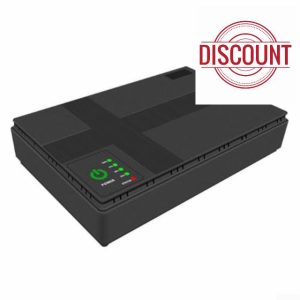 Compact and portable UPS in sleek black design for continuous power supply (DC-36W【10400mAh】)