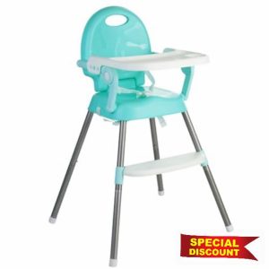 Adjustable Baby Highchair - Infant High Feeding Seat Converts to Toddler Table Chair (Green)