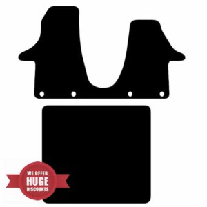 Carsio Carpet Van Cab Floor Mats For Volkswagen Transporter 6.1 Camper (rear 90cm) 2019+ Onwards Tailored Fit Mat Set Complete Accessory Black Custom Fitted - All Weather - Black Trim