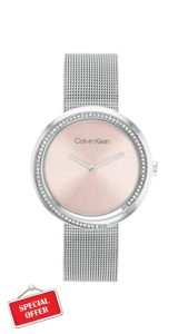 Calvin Klein Analogue Quartz Watch Twist Collection for Women with Stainless Steel mesh Bracele