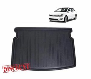LAS Boot Liner for VW GOLF MK7 HB 2012-2020 Recyclable Plastic (TPE) Tailored Fit Car Floor Mat Protector Guard Tray Black Custom Fitted Dog Friendly Waterproof with Raised Edges