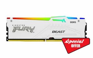 Kingston FURY Beast White RGB EXPO 32GB (2x16GB) 6000MT/s DDR5 CL36 DIMM Desktop Gaming Memory Kit of 2 - KF560C36BWE2AK2-32