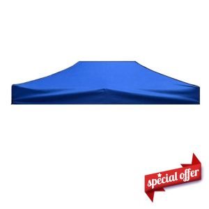 Gazebo Canopy Replacement Cover Waterproof Sun Shade Tent Top Cloth Outdoor Gazebo Replaceable Roof Oxford Cloth UV Protect Cover(3x4.5m Blue)