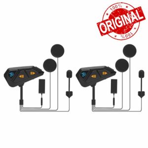 FreedConn FG Motorcycle Bluetooth Wireless Intercom Headset 2-6 Riders 1200 Meter Motorbike Helmet Communication System Waterproof Universal Pairing Music Sharing Voice Control (FG Black Double)