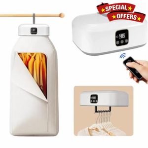 Builrand Fast Drying Electric Clothes Dryer Foldable Heated Clothes Airer with Cover Portable Mini Heat Pump Dryers Heated Indoor Clothes Drying Rack 2 Speed Modes 8h Timer 10KG Load Capacity            [Energy Class A++]