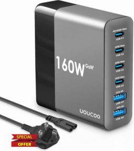 UOUCOO 160W USB C Charger Multi Port