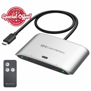 Cable Matters 20Gbps USB4 USB C Switch for 2 Computers