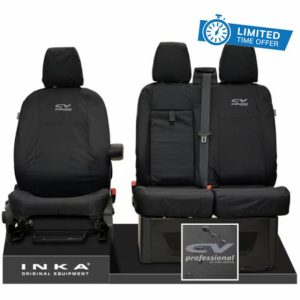 Inka Front 1+2 Tailored Waterproof Seat Covers Black to Fit Ford Transit MK8/MK9 Jumbo MY14+ (Grey)