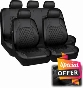 LIROPAU Leather Car Seat Covers Universal Fit Full Set Car Seat Protectors