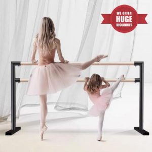 jiajulashou123 Portable Ballet Barre Double Ballet Barre Dancing Stretching Bar Dancing Barre with Non-slip Feet Freestanding Portable Ballet Bar Stretch Bar for Adult Kids