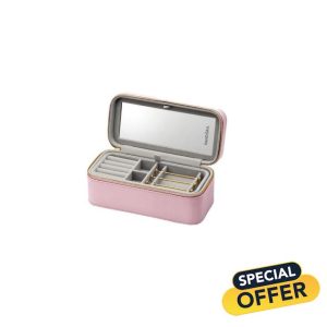 PANDORA Women's Jewellery Organiser Jewellery Box Original Jewellery Box for Women and Girls Travel Jewellery Box Pink (200 x 101 x 85 mm)