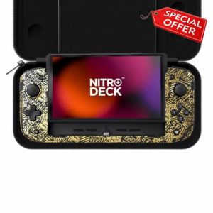 CRKD Nitro Deck+ Handheld Pro Controller for Nintendo Switch & OLED Model - TV Dockable - Programmable Sidekicks & Back Buttons - TruCollection System (Rocket League Gold Edition)