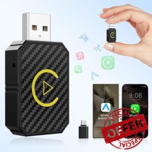 Quanlex Mini Wireless CarPlay and Wireless Android Auto Adapter 2024 for iPhone/Android