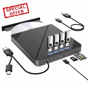 IQUQIXL 7 in1 External CD DVD Drive