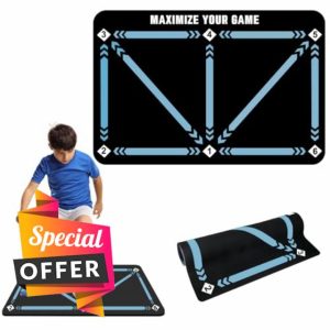 Football Training Mat 4 Kickers Large 60x90 Non Slip for Kids Boys Football Skills Mastery Mat Soccer Training Mat Football Footstep Ball Control Training Mat Football Practice Dribble Training Ma