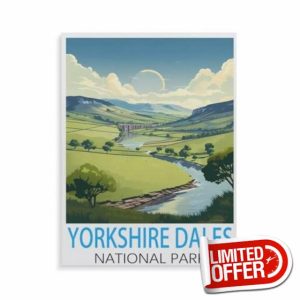 BEAYODKP Paint by Numbers,Yorkshire Dales Vintage Travel Poster,Landscape Kit for Adults Beginner DIY Oil Painting(50x60cm)-AF82