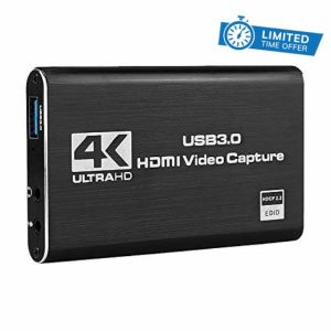 DEKLONPER Video Capture Card 4K Screen Record USB3.0 1080P 60FPS Game Capture Device