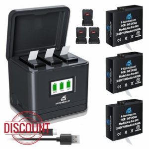 Homesuit Insta 360 Ace Pro Replacement Battery 1800mAh and 3-Slots LCD Charger Kit for Insta360 Ace Pro/Insta360 Ace Camera Including Battery Box with SD Card Memory (3 Pack)