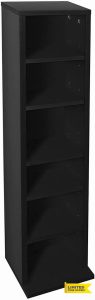 Hampton & Stewart DVD Storage Tower Rack CD Unit Shelf Organiser Wood Black/White (Black)