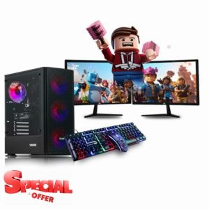 Veno Scorp Gaming PC Dual 22" Monitor Bundle Intel Core i7-3770 Processor RX 550 4GB Graphics Card - 16GB Ram - 512GB SSD - 550W PSU - Windows 10 Pro - WiFi - Titan 4