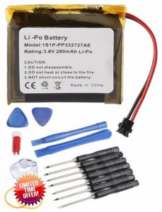 SHAWOROCE Battery AHB332824HPS Compatible with Tomtom Adventurer Golfer 2 Runner 1 2 3 Spark 1 2 3 Cardio GPS Music Sport Watch Smartwatch Fitness Tracker Li-Polymer 3.8V 280mAh + Repair Tool Ki