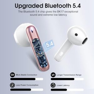 Bluetooth 5.4 Headphones in Ear with 4 ENC Noise Cancelling Mic