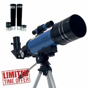 Oypla Astronomical 400-70 Portable Refractor Telescope with Lightweight Tripod - 200x Magnificatio