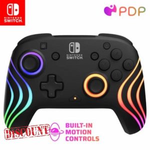 PDP Nintendo Switch Afterglow Wave- Wireless- Black