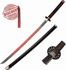 Cosplay Prop Replica Demon Slayer Tanjiro Kamado Wooden Blade Nichirin Sword Anime Special Variant 3 Bright Red Flame Blade Demon Art Nichiri