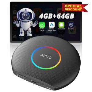ATOTOZONE CB6 Wired CarPlay to Wireless CarPlay/Wireless Android Auto Adapter