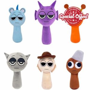FAMINESS Sprunki Plush Toy 6PCS Funny Sprunki Plushies for Games Fans Super Soft Collectible Stuffed Toy Gifts for Girls and Boys