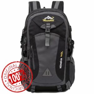 Ezmina 40L Hiking Backpack Waterproof Camping Backpack with USB Charging Port Black Hiking Daypack Travelling Backpack for Men and Women Rucksack for Climbing Outdoor Sport (Include 1*USB Cable)