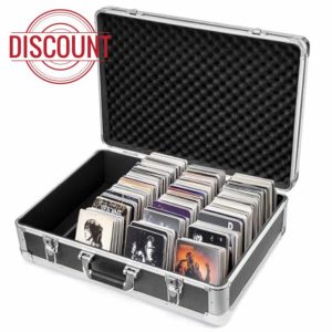 Trintion CD Storage Holds 120 CD's CD Carry Storage Case 56.5x40x17.8CM CD Storage Boxes Portable Aluminium Media Storage Water Resistant CD Holder Case with Handles and Lock for Albums Games Music