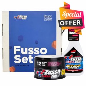 SOFT99 Boxed Fusso Bundle - Fusso Coat Dark 12 Month Wax + Speed Barrier Quick Detailer 500ml -12 Months Car Wax