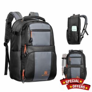 Hanzete Multi-functional Camera Backpack DSLR Camera Bag 30L Large Capacity Camera Case Water-resistant Photography Bag with 15.6 Inch Laptop Compartment Rain Cover for Women Men Photographers