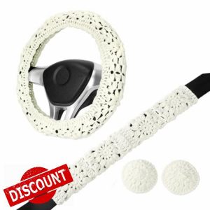 14-15'' Cute Crochet Steering Wheel Cover Set