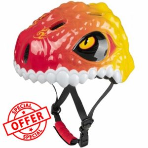 Favoto Kids Children Bike Helmet - Toddler Dinosaur Cycling Bicycle Helmet Breathable Yellow Red Adjustable Helmet for Boys and Girls