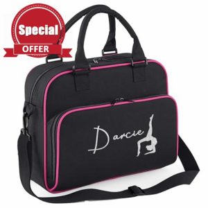 Personalised Gymnastics Bag Add Your Own Name Printed in Any Glitter Colour Gymnast Gift for Girls Kids Childrens