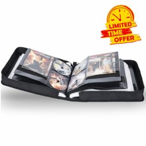 IPEB CD Storage Bag DVD Wallet Case Disc Organiser for Audio Music Media Disk Storage Holder Bag with Zipper(200 Disk Units