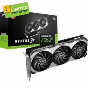 MSI GeForce RTX 4060 Ti 8G VENTUS 3X E1 OC Graphics Card - RTX 4060 Ti GPU