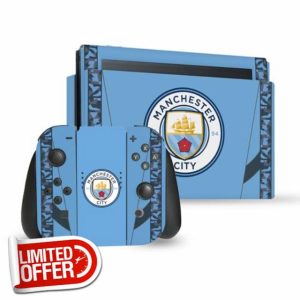 Head Case Designs Officially Licensed Manchester City Man City FC Home Kit 2024 Champions Vinyl Sticker Gaming Skin Decal Compatible With Nintendo Switch Console & Dock & Joy-Con Controller Bundle