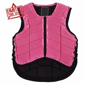 Kids Equestrian Vest Foam Padded Safety Horse Riding Protective Gear Body Protector Pink