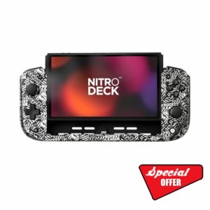 CRKD Nitro Deck - Professional Handheld Controller Deck with Zero Stick Drift for Nintendo Switch and Switch OLED (Rocket League Silver Edition)