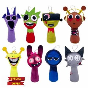 Sprunki Plush Toy - 7.87 Inch Sprunky Wenda And Gray Plushies