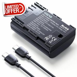 llano LP-E6NH Battery (USB-C Input) 2400mAh Replacement Battery Pack for Canon EOS R7 R5 R6 R6 II R