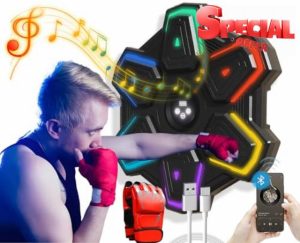 Music Boxing Machine with Gloves-Wall Mounted Smart Music Boxing Target with 9-Level Speed & Mode Adjustment