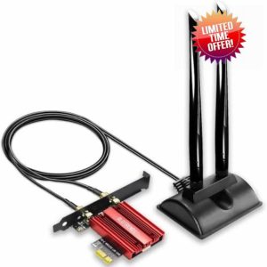 GLOTRENDS WiFi 6E Card with 2-Meter Extension Antenna for Desktop PC
